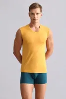 Bambu Hercules Slim Fit V Yaka Sporcu Atlet Mısırlı EATL000018 Hardal görsel 30