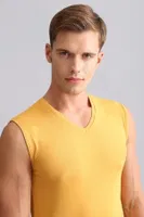 Bambu Hercules Slim Fit V Yaka Sporcu Atlet Mısırlı EATL000018 Hardal görsel 33