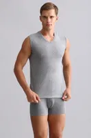 Bambu Hercules Slim Fit V Yaka Sporcu Atlet Mısırlı EATL000018 Gri Melanj görsel 35