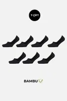 Bambu Kadın Kutulu 7 Çift Babet Çorap Siyah Mısırlı KBBT000009 farklı açı