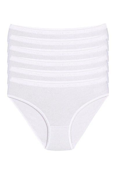 Bambu Kemerli Bikini Kadın Külot Beyaz 6'lı Paket Yıldız 3955