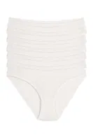 Bambu Kemerli Bikini Kadın Külot Ekru 6'lı Paket Yıldız 3957 Ekru