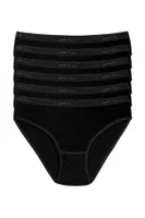 Bambu Kemerli Bikini Kadın Külot Siyah 6'lı Paket Yıldız 3956 Siyah