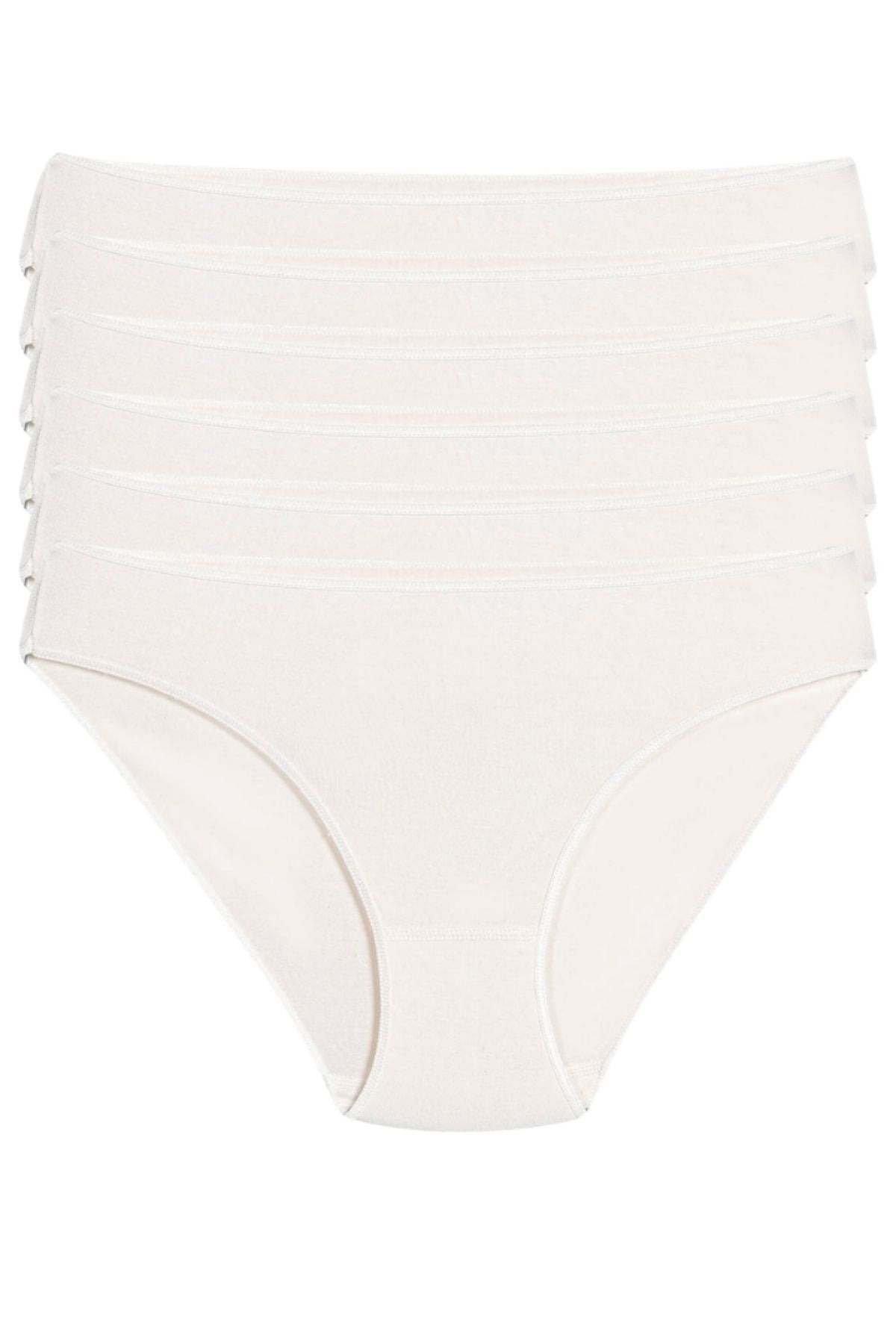 Bambu Süper İz Yapmaz Bikini Kadın Külot Ekru 6'lı Paket Yıldız 3962