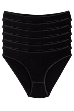 Yıldız Çamaşır Bambu Süper İz Yapmaz Bikini Kadın Külot Siyah 6'lı Paket Yıldız 3961