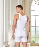 Erkek Lazer Kesim Penye Atlet Berrak 1014 Beyaz detay görünüm