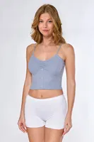 Kadın İp Askılı Crop Atlet Berrak 7052 Mavi farklı açı