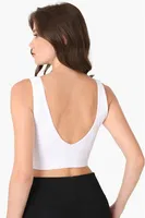 Beyaz Dikişsiz Kaplı V Yaka Büstiyer NBB 1940 Beyaz detay görünüm