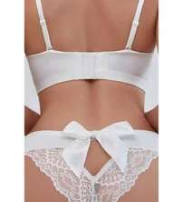 Beyaz Fiyonk Detaylı Fantezi Külot Feel Lady 1011