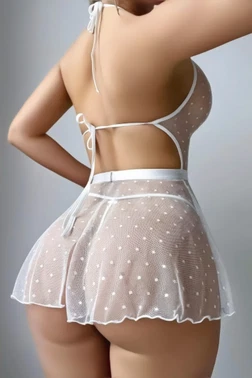 Beyaz Kadın Fantezi Gecelik Lily Bianca LB-311 - Alternatif Görünüm