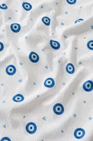 Beyaz Nazar Boncuğu ve Kalp Desenli Biye Detaylı Şortlu Pijama Takımı Bella Notte 79353 Beyaz görsel 4