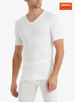 Black Spade Unisex Kısa Kollu V-yaka Termal Fanila 1263 Beyaz