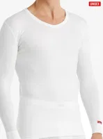 Black Spade Unisex Uzun Kollu V-yaka Termal Fanila 1257 Beyaz görsel 7