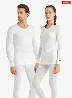 Black Spade Unisex Uzun Kollu V-yaka Termal Fanila 1257 Beyaz görsel 5