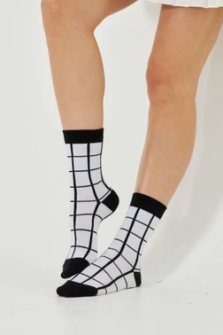 Bonas 3'lü Dama, İnek & Zebra Desen Tenis Soket Çorap - Alternatif Görünüm