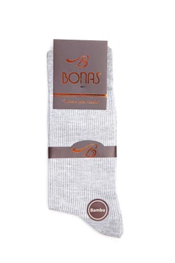Bonas 6'lı Geo Çizgili Yazlık Bambu Erkek Soket Çorap Bej - Alternatif Görünüm