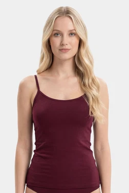 Türen Bordo Ayarlanabilir İp Askılı Pamuklu Atlet Türen 970/Bordo