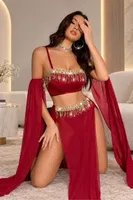 Bordo Dansöz Fantezi Kostümü Feel Lady F997 Bordo detay görünüm