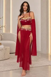 Bordo Dansöz Fantezi Kostümü Feel Lady F997