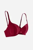 Bordo Dikişsiz Balensiz Lazer Kesim izbırakmaz Görünmez Push Up Sütyen Merry See ZK1000-Bordo Bordo görsel 6