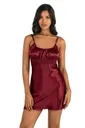 Bordo Kısa Saten Gecelik Ahu Primoda 8208