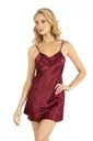 Bordo Kısa Saten Gecelik Ahu Primoda 8231