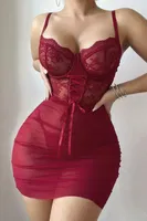 Bordo Örgü Detaylı Gecelik Real Passione 4086 Bordo