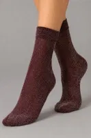 Bordo Simli Soket Çorap Bella Notte 1125 Bordo farklı açı