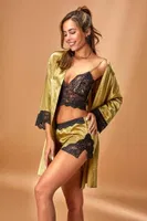 Bralet Şortlu Kimono Takım Amber Nurteks 3509 Yeşil detay görünüm