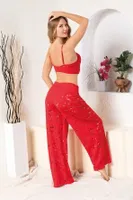 Bralet Sütyen Slip Külot ve Pantolon TakIm Kırmızı Gallipoli 32194 Kırmızı detay görünüm