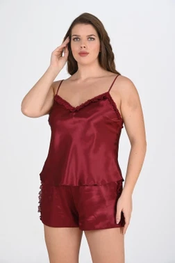 Ahu Lingerie Büyük Beden Bordo Şort Takımı Ahu Primoda 1075 - Alternatif Görünüm