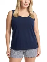 Büyük Beden Çizgili Şortlu Pijama Takımı Lacivert Akbeniz 5875 Lacivert farklı açı