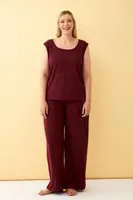 Büyük Beden Penye Alt Üst Takım Akbeniz 5636 Bordo görsel 4