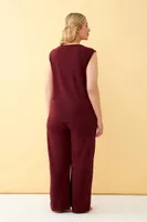 Büyük Beden Penye Alt Üst Takım Akbeniz 5636 Bordo detay görünüm