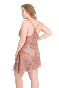 Ahu Lingerie Büyük Beden Vizon Kısa Tül Gecelik Ahu Primoda 3027 - Alternatif Görünüm