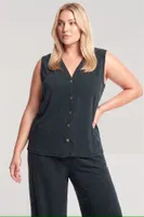 Büyük Beden Yelekli Yazlık Pijama Takımı - Lacivert Akbeniz 6034 Lacivert farklı açı