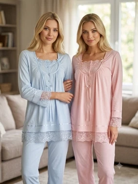 Büzgülü Kadın Pijama Takımı Bone Club 6332