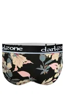 Çiçek Desenli Siyah Pamuklu Lastikli Slip Külot Darkzone DZ-1103-113-S Görsel detay görünüm