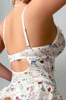 Çiçekli Fantezi Jartiyer Takım Lily Bianca LB-313 Beyaz detay görünüm