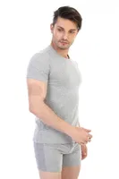 Çift Kaplan Elastanlı T-Shirt 954 Gri görsel 10