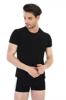 Çift Kaplan Elastanlı T-Shirt 954 Siyah görsel 5