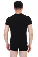 Çift Kaplan Elastanlı T-Shirt 954 Siyah görsel 7