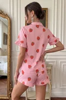 Çilek Desenli Çizgili Takım Bella Notte 7939 Pembe görsel 5