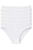 Çizgili Bambu Bikini Kadın Külot Renkli 5'li Paket Yıldız 4190 Beyaz görsel 7
