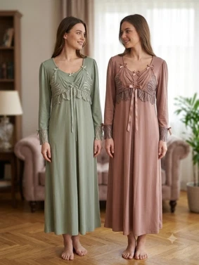 Çizgili Dokuma Kadın 2'li Pijama Takımı Bone Club 6326