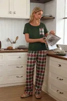 Çok Renkli Cep Detaylı Kısa Kollu Kadın Çift Pijama Takımı Bella Notte CP-7575 Çok Renkli farklı açı