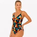 Çok Renkli Egzotik Çiçek Desenli Modern Kesim Kadın Mayo Bella Notte M-9313 Çok Renkli