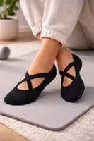 Kadın Düz Bantlı Pilates Çorabı 6'lı Paket Confeo C832-025 Siyah