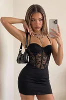 Dantel Deratlı Askılı Siyah Fantezi Gece Kıyafeti Real Passione E1083 Siyah farklı açı