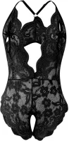 Dantel Derin Dekolteli Fantazi Body Venlisa V2910 Siyah görsel 5
